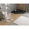 Mexen Flat pětiúhelníkový sprchový kout slim 100 x 100 cm, černý, sifon chrom - 41P701010