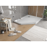 Mexen Flat sprchová vanička pětiúhelníková slim pravá 90 x 80 cm, bílá, sifon chrom - 41P108090R