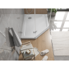 Mexen Flat pětiúhelníkový sprchový kout slim pravý 100 x 80 cm, bílý, sifon chrom - 41P108010R