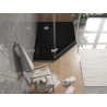 Mexen Flat sprchová vanička pětiúhelníková slim pravá 90 x 80 cm, černá, sifon chrom - 41P708090R