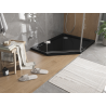 Mexen Flat sprchová vanička pětiúhelníková slim pravá 100 x 80 cm, černá, sifon chrom - 41P708010R