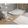 Mexen Flat sprchová vanička půlkruhová slim pravá 90 x 80 cm, bílá, sifon chrom - 41108090P
