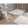 Mexen Flat polokruhový sprchový kout slim pravý 100 x 80 cm, bílý, sifon chrom - 41108010P