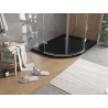 Mexen Flat sprchová vanička půlkruhová slim pravá 100 x 80 cm, černá, sifon chrom - 41708010P