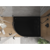 Mexen Flat půlkruhový sprchový kout slim pravý 100 x 90 cm, černý, černý sifon - 41709010P-B