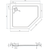 Mexen Flat slim levý pětiúhelníkový sprchový kout 100 x 80 cm, černý, zlatý sifon - 41P708010L-G