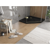 Mexen Flat sprchová vanička pětiúhelníková slim 90 x 90 cm, černá, sifon zlatý - 41P709090-G