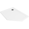 Mexen Flat pentagonální sprchová vanička slim levý 100 x 80 cm, bílá, černý sifon - 41P108010L-B