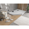Mexen Flat sprchová vanička pětiúhelníková slim pravá 100 x 80 cm, bílá, sifon černý - 41P108010R-B