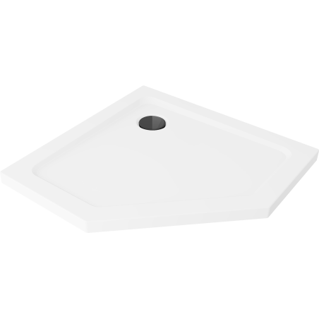 Mexen Flat pětistranný slim sprchový kout 90 x 90 cm, bílý, černý sifon - 41P109090-B