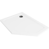 Mexen Flat sprchová vanička pětiúhelníková slim levá 100 x 90 cm, bílá, černý sifon - 41P109010L-B