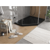Mexen Flat sprchová vanička pětiúhelníková slim pravá 100 x 80 cm, černá, sifon černý - 41P708010R-B