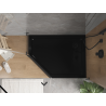 Mexen Flat sprchová vanička pětiúhelníková slim pravá 100 x 80 cm, černá, sifon černý - 41P708010R-B