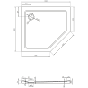 Mexen Flat sprchová vanička pětiúhelníková slim levá 100 x 90 cm, černá, sifon černý - 41P709010L-B