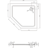 Mexen Flat pentagonální sprchová vanička slim pravá 100 x 90 cm, černá, sifon černý - 41P709010R-B