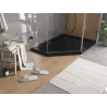 Mexen Flat pentagonální sprchová vanička slim pravá 100 x 90 cm, černá, sifon černý - 41P709010R-B