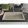Mexen Slido granitový dřez s 1 komorou 900 x 500 mm, béžový, sifon chrom - 6528901005-69