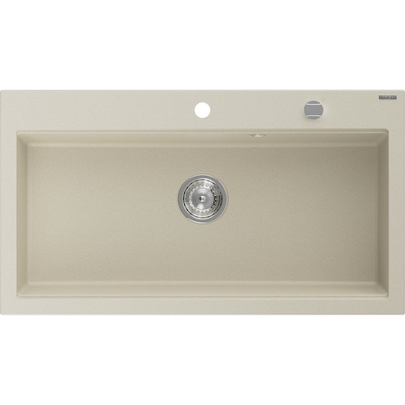 Mexen Slido granitový dřez s 1 komorou 900 x 500 mm, béžový, sifon chrom - 6528901005-69