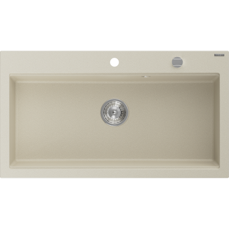 Mexen Slido granitový dřez s 1 komorou 900 x 500 mm, béžový, sifon chrom - 6528901005-69