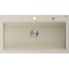 Mexen Slido granitový dřez s 1 komorou 900 x 500 mm, béžový, sifon chrom - 6528901005-69
