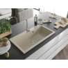 Mexen Slido granitový dřez s 1 komorou 900 x 500 mm, béžový, sifon chrom - 6528901005-69