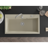 Mexen Slido granitový dřez s 1 komorou 900 x 500 mm, béžový, sifon chrom - 6528901005-69