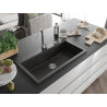 Mexen Slido granitový jednodřez 900 x 500 mm, černý/zlatý metalický, chromovaný sifon - 6528901005-75