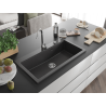 Mexen Slido granitový jednodřez 900 x 500 mm, černý tečkovaný, chromový sifon - 6528901005-75 - 6528901005-76