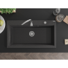 Mexen Slido granitový jednodřez 900 x 500 mm, černý tečkovaný, chromový sifon - 6528901005-75 - 6528901005-76