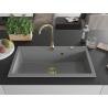 Mexen Slido granitový dřez s 1 komorou 900 x 500 mm, šedý, zlatý sifon - 6528901005-71-G