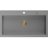 Mexen Slido granitový dřez s 1 komorou 900 x 500 mm, šedý, zlatý sifon - 6528901005-71-G