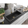 Mexen Slido granitový jednodřez 900 x 500 mm, černý, zlatý sifon - 6528901005-77-G