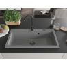 Mexen Slido granitový jednodřez 900 x 500 mm, šedý, černý sifon - 6528901005-71-B