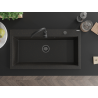 Mexen Slido granitový jednodřez 900 x 500 mm, černý/zlatý metalik, černý sifon - 6528901005-75-B