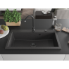 Mexen Slido granitový jednodřez 900 x 500 mm, černý tečkovaný, černý sifon - 6528901005-76-B