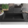Mexen Slido granitový dřez s 1 komorou 900 x 500 mm, černý, černý sifon - 6528901005-77-B