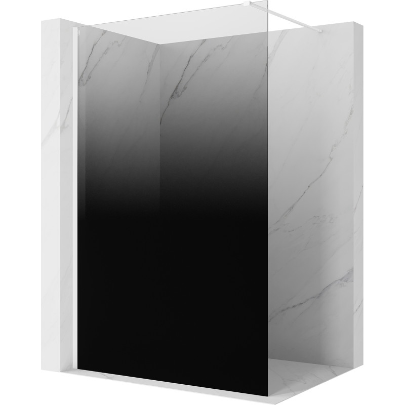 Mexen Kioto sprchová stěna Walk-in 120 x 200 cm, černé ombre 8 mm, bílá - 800-120-101-20-76