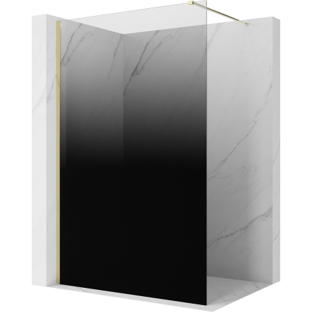 Mexen Kioto sprchová stěna Walk-in 80 x 200 cm, ombré černá 8 mm, zlatá - 800-080-101-50-76
