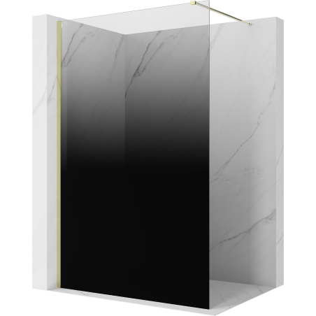 Mexen Kioto sprchová stěna Walk-in 120 x 200 cm, černá ombre 8 mm, zlatá - 800-120-101-50-76