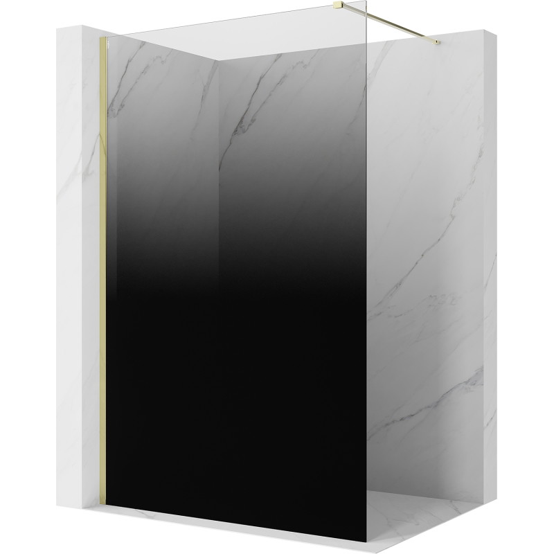Mexen Kioto sprchová stěna Walk-in 150 x 200 cm, černá ombre 8 mm, zlatá - 800-150-101-50-76