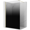 Mexen Kioto sprchová stěna Walk-in 70 x 200 cm, černé ombre 8 mm, zlatá kartáčovaná - 800-070-101-55-76