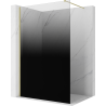 Mexen Kioto sprchová stěna Walk-in 80 x 200 cm, černé ombre 8 mm, zlatá kartáčovaná - 800-080-101-55-76