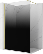 Mexen Kioto sprchová stěna Walk-in 100 x 200 cm, černý ombre 8 mm, zlatý kartáčovaný - 800-100-101-55-76