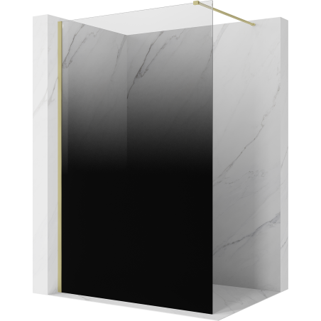 Mexen Kioto sprchová stěna Walk-in 110 x 200 cm, černá ombre 8 mm, zlatá kartáčovaná - 800-110-101-55-76