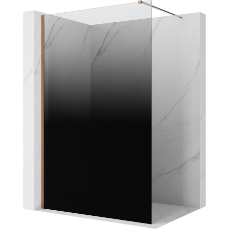 Mexen Kioto sprchová stěna Walk-in 70 x 200 cm, černé ombre 8 mm, růžové zlato - 800-070-101-60-76