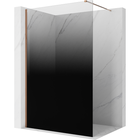 Mexen Kioto sprchová stěna Walk-in 100 x 200 cm, ombre černá 8 mm, růžové zlato - 800-100-101-60-76