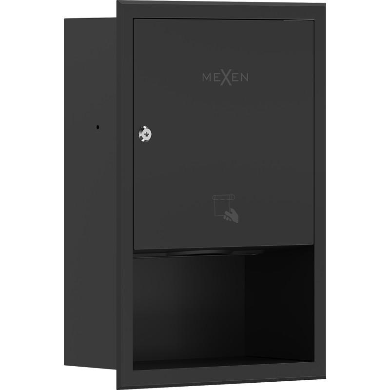Mexen Linox vestavěný držák na papírové ručníky, černý mat - 70K003-70