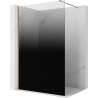 Mexen Kioto sprchová stěna Walk-in 100 x 200 cm, ombre černá 8 mm, kartáčovaná měď - 800-100-101-65-76