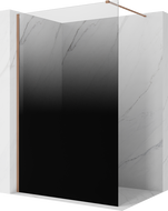 Mexen Kioto sprchová stěna Walk-in 100 x 200 cm, ombre černá 8 mm, kartáčovaná měď - 800-100-101-65-76