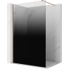 Mexen Kioto sprchová stěna Walk-in 130 x 200 cm, černá ombre 8 mm, kartáčovaná měď - 800-130-101-65-76